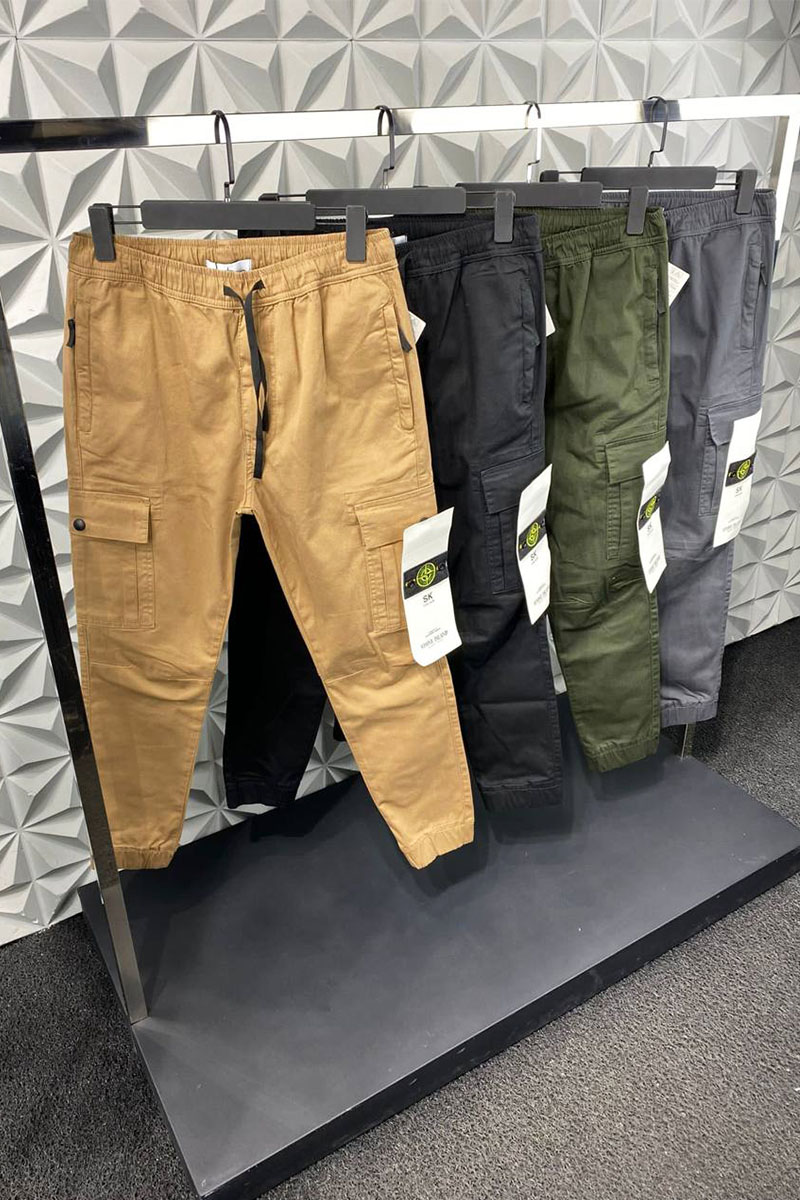 Stone Island Мужские джоггеры бежевого цвета compass-patch