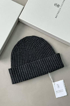 Кашемировая шапка Premium - Dark Grey
