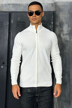 Мужская кофта zip-up - White
