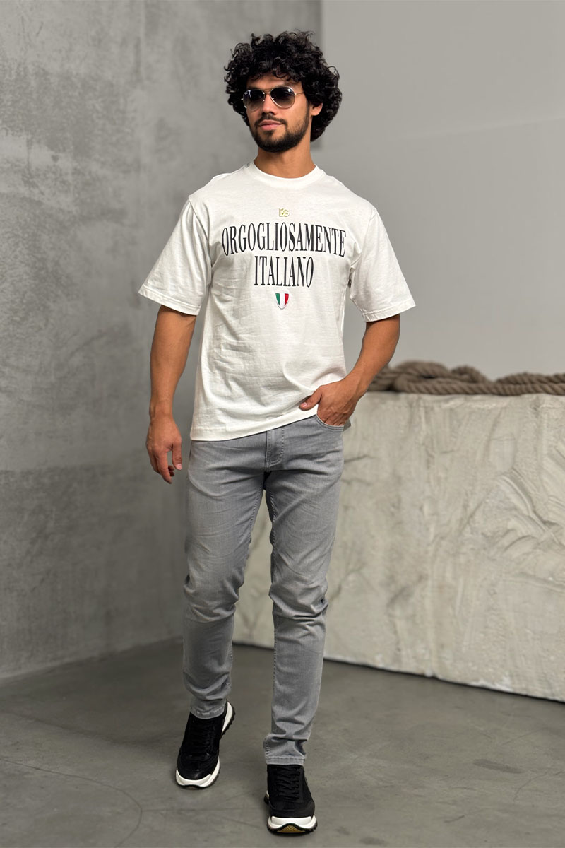 Dоlсе & Gаbbаnа Белая оверсайз футболка logo-plaque