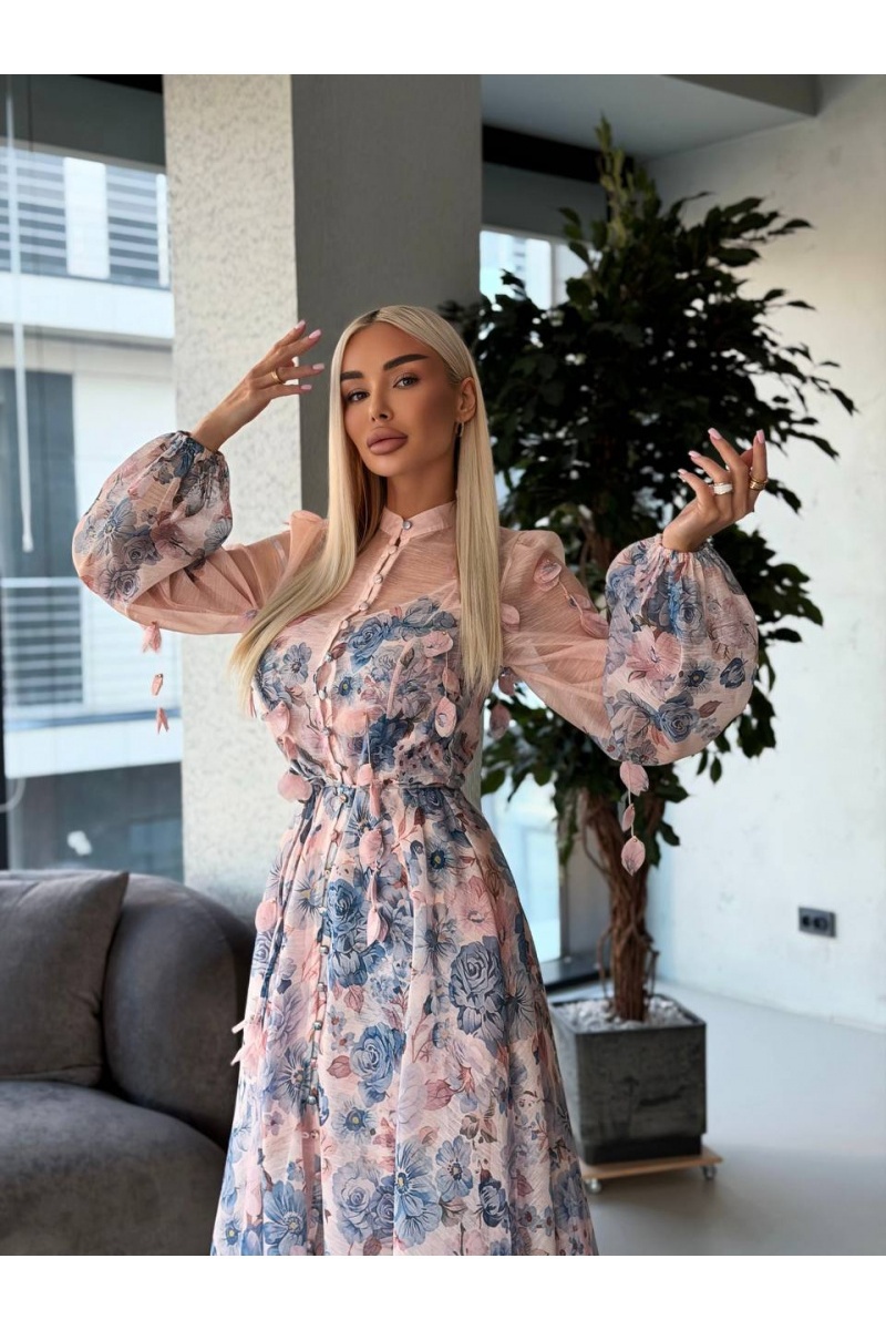 Zimmermann Женское платье с цветочным принтом розового цвета premium