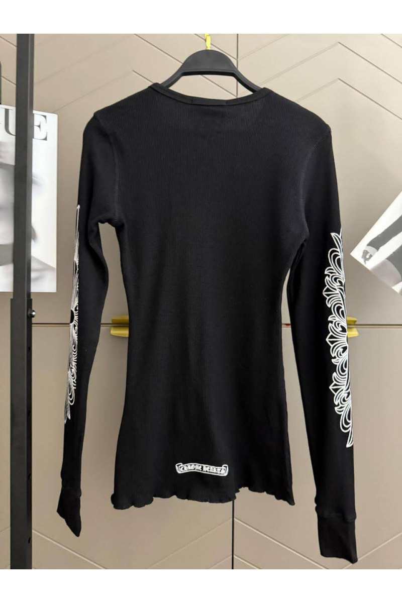 Chrome Hearts Чёрный женский лонгслив premium
