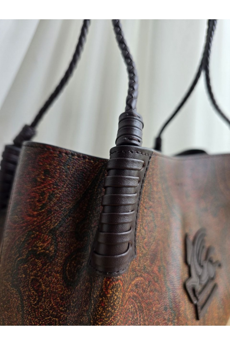 Etro Кожаная сумка с узором пейсли 38x23 см