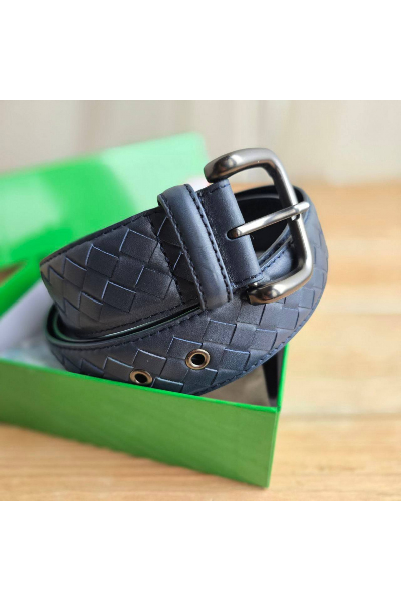 Bottega Veneta Кожаный синий ремень 