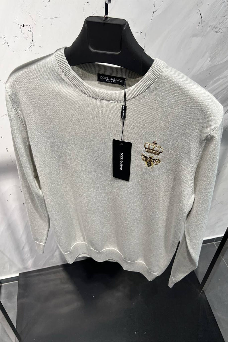Dоlсе & Gаbbаnа Серый джемпер bee crown embroidered