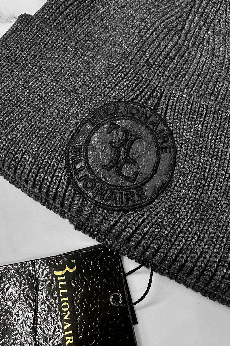 Billionaire Мужская тёмно-серая шапка logo-patch