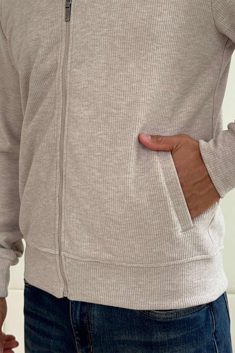 Loro Piana Мужская бежевая кофта на молнии
