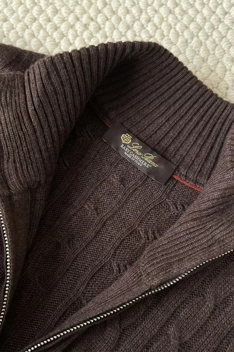 Loro Piana Кашемировый свитер Premium zip-up - Brown 