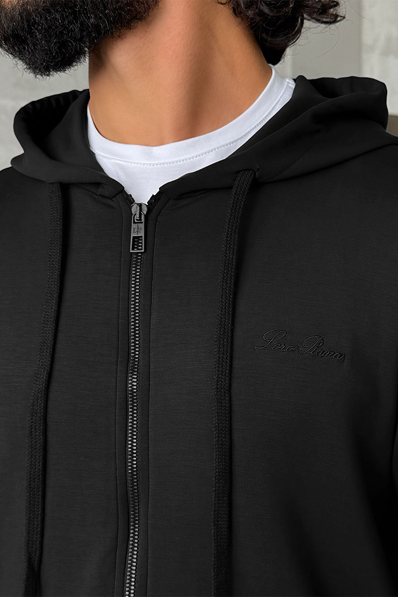 Loro Piana Чёрная кофта на молнии 