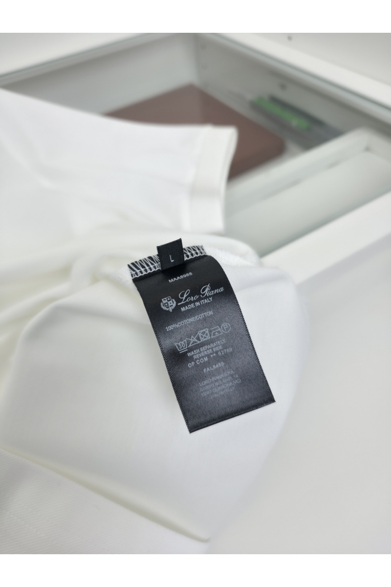 Loro Piana Мужское белое поло premium