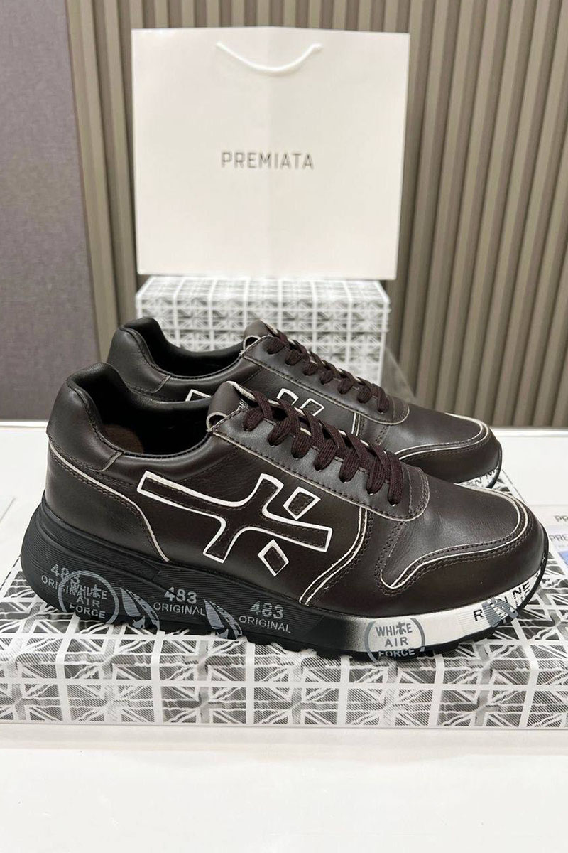 Premiata Мужские кожаные кроссовки Mick