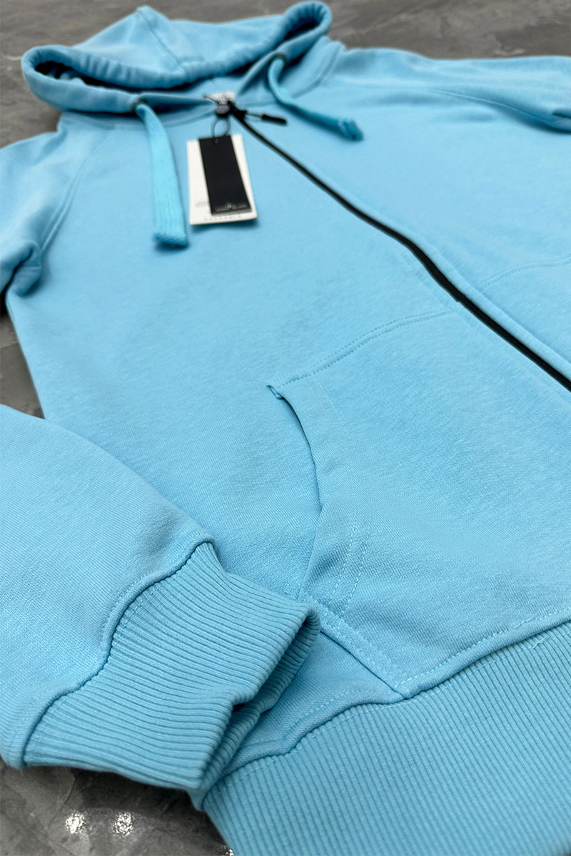 Stone Island Голубая кофта на молнии compass-patch 