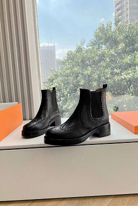 Женские кожаные ботинки Premium чёрного цвета