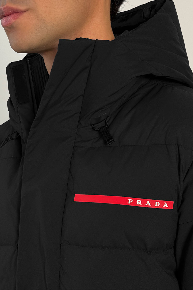 Prada Мужской пуховик Linea Rossa - Black 