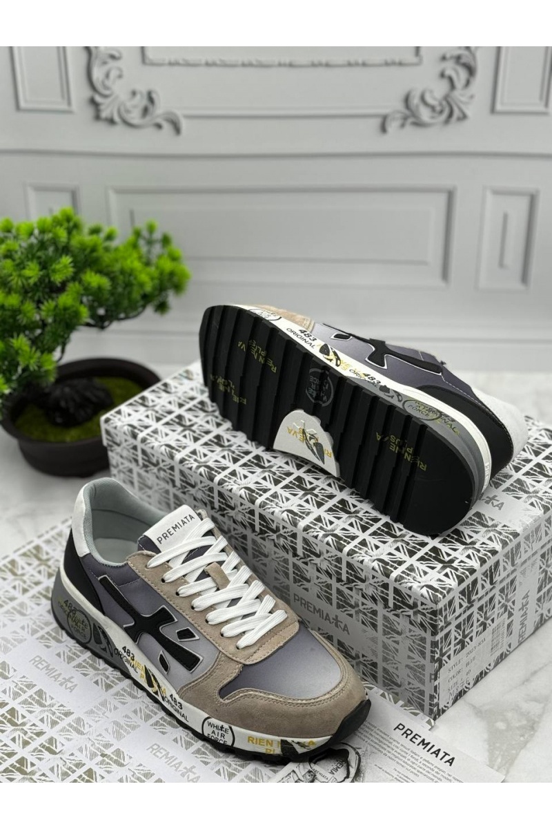 Premiata Комбинированные кроссовки Mick - Beige