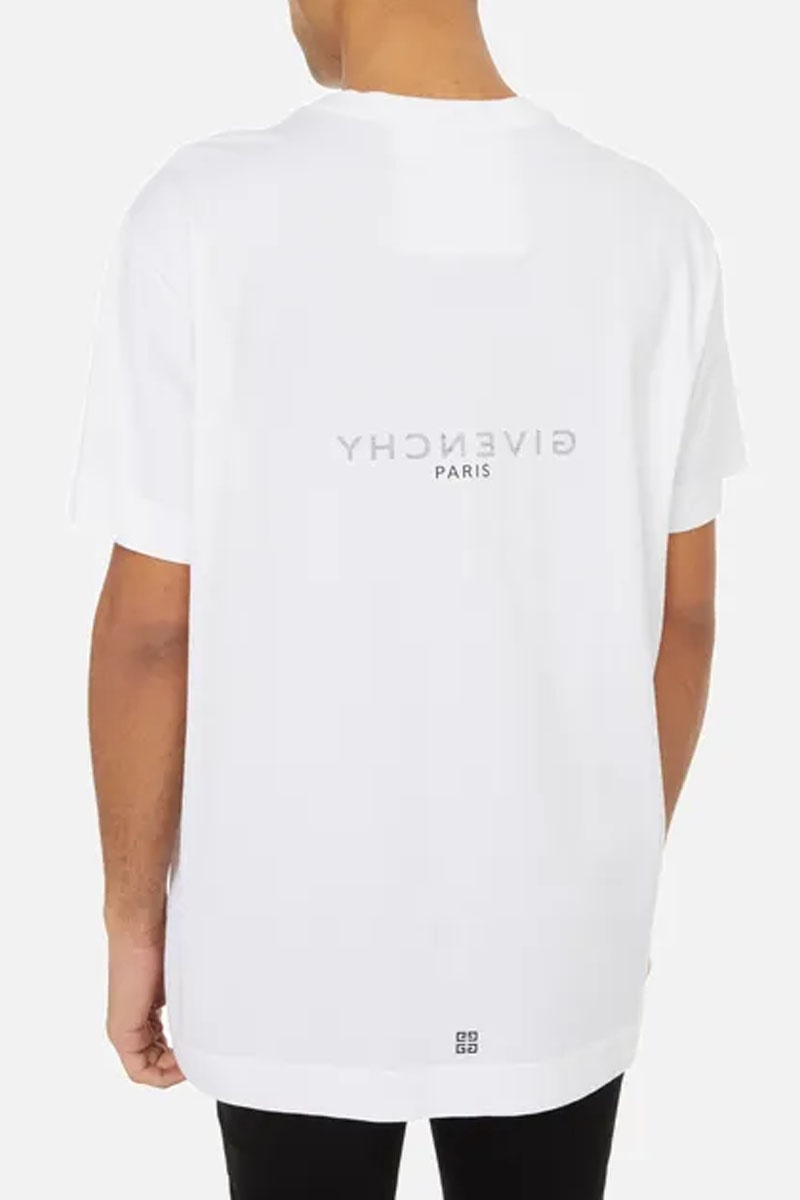 Givenchy Мужская белая футболка mirrored-logo