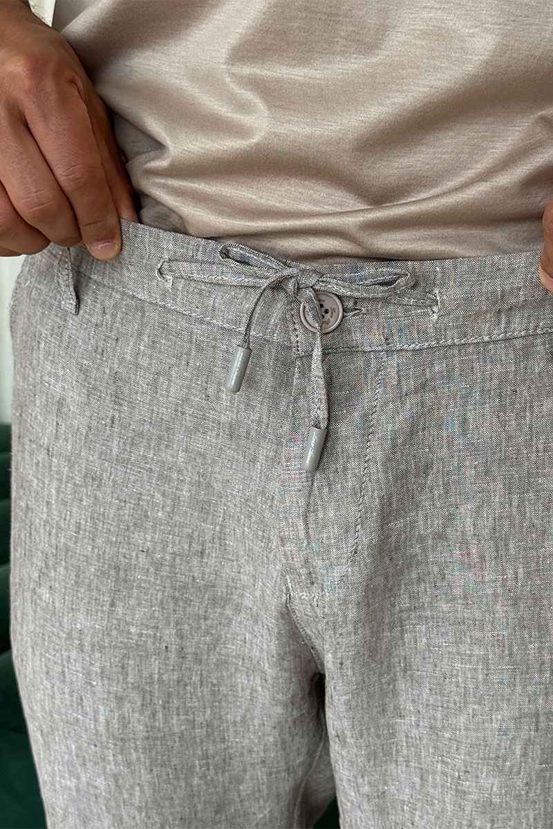 Loro Piana Льняные брюки серого цвета 