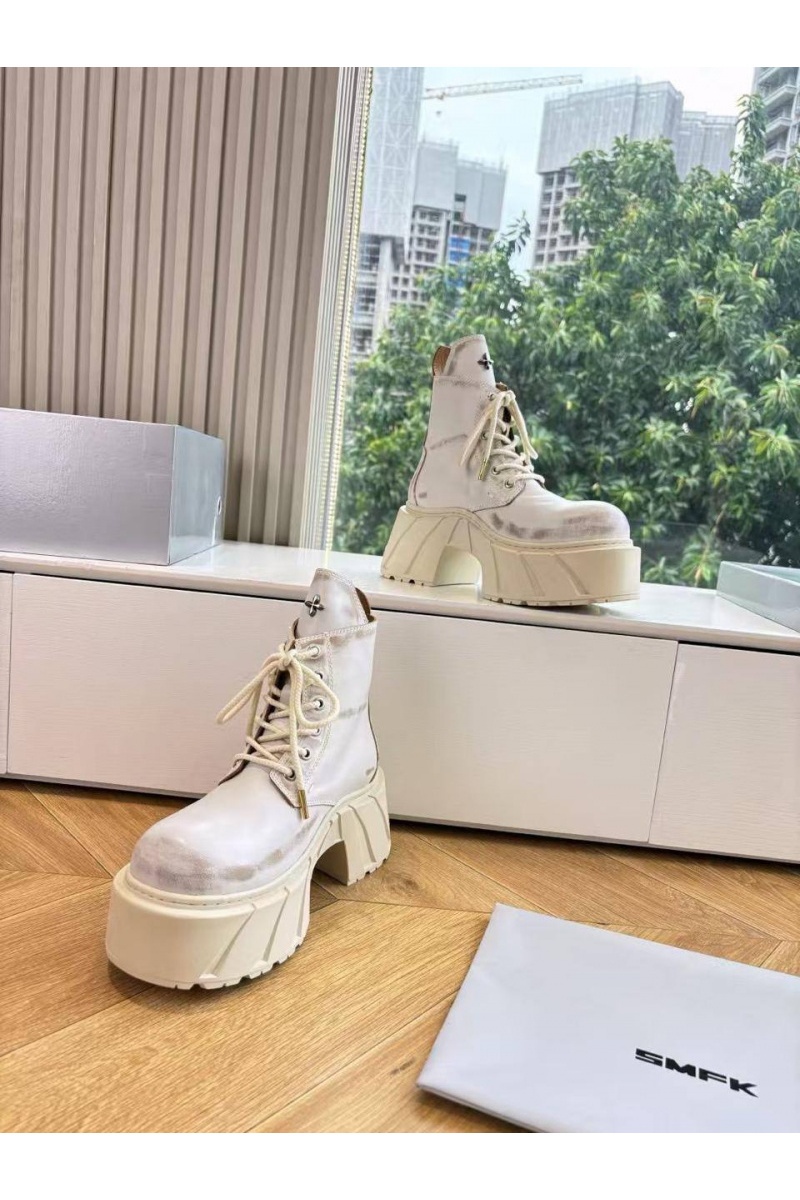 Designer Clothing Женские кожаные ботинки на платформе SMFK premium
