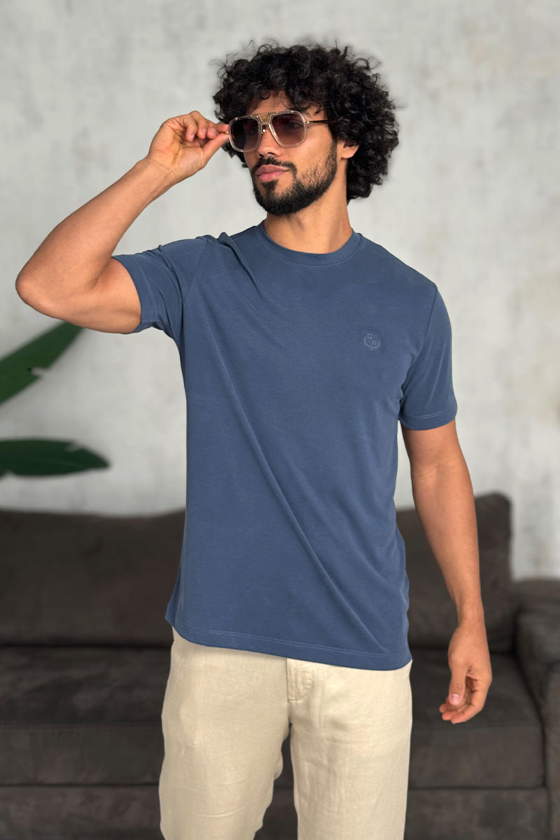 Loro Piana Футболка синего цвета 