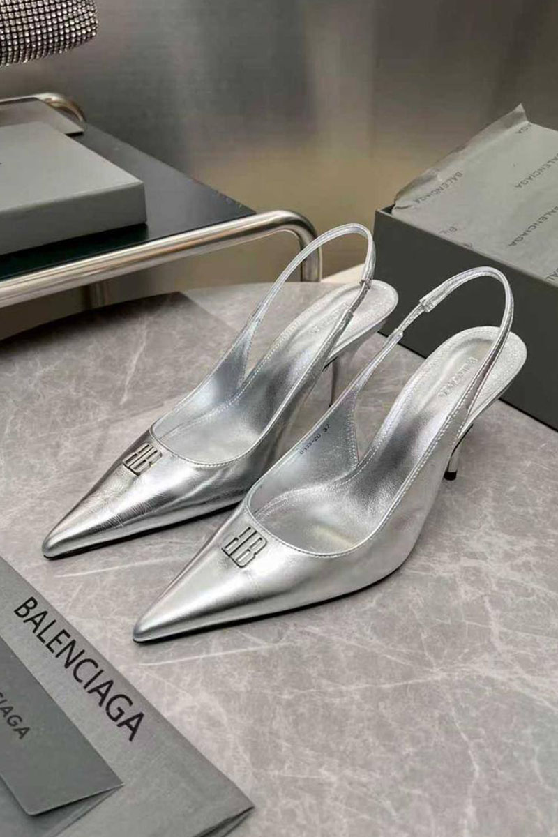 Balenciaga Женские кожаные туфли на каблуке premium