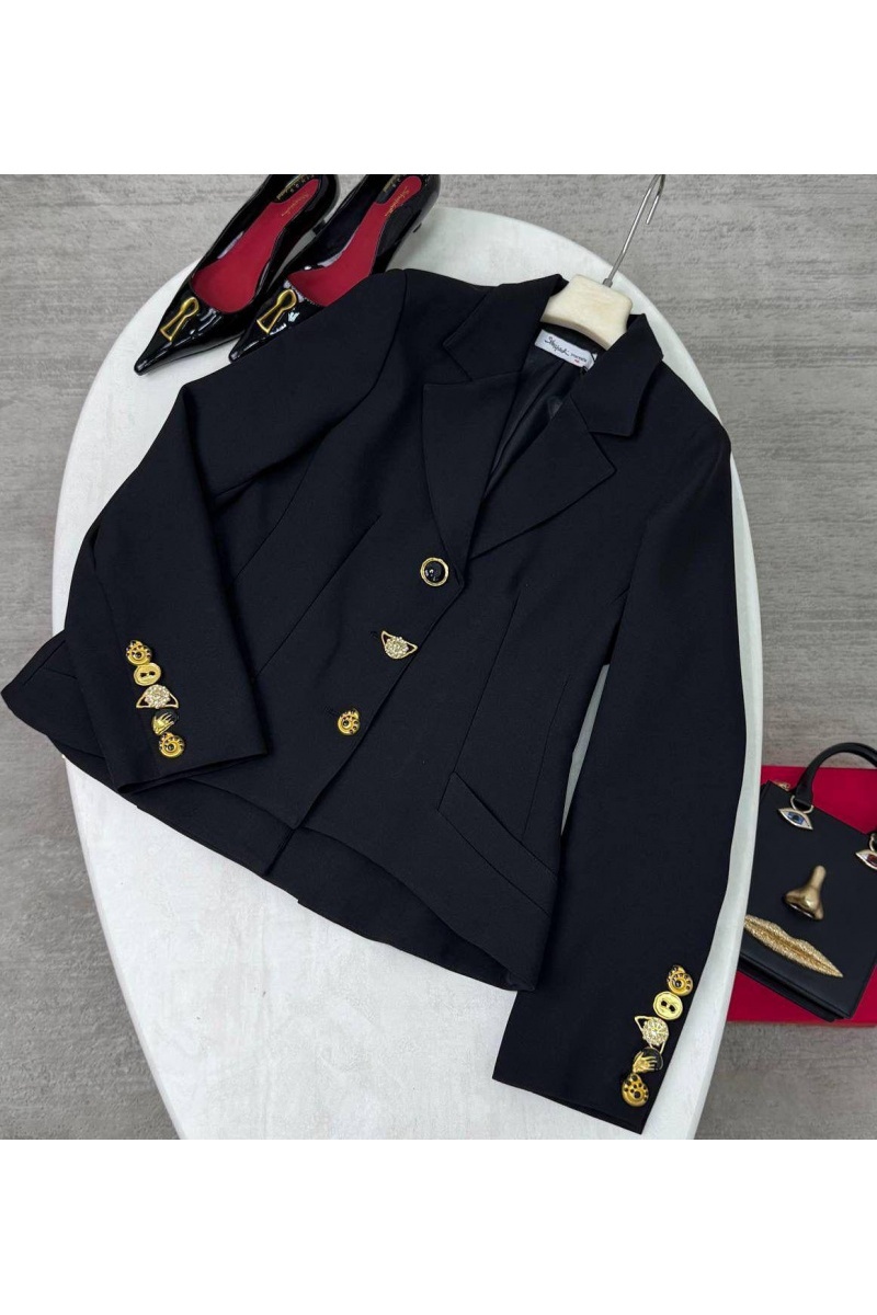 Schiaparelli Женский классический пиджак чёрного цвета premium