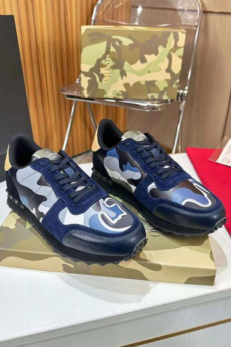 Valentino Комбинированные кроссовки Rockrunner - Navy