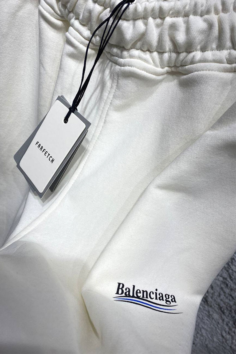 Balenciaga Белые мужские шорты Political Campaign logo