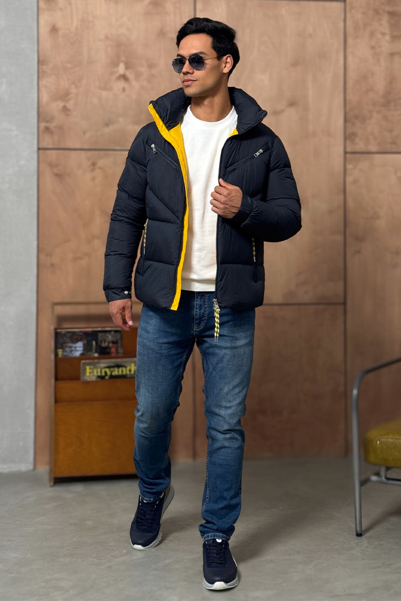 Moncler Мужской тёмно-синий пуховик Katmai