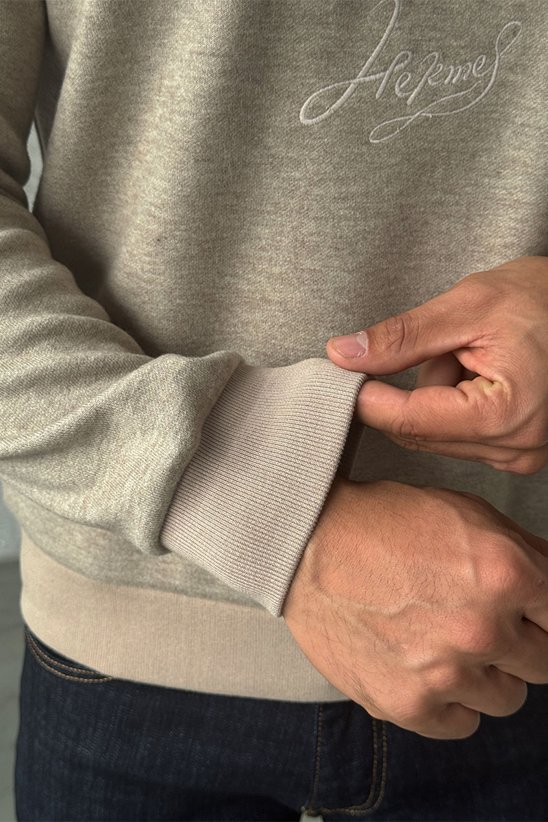 Hermes Мужской свитшот бежевого цвета