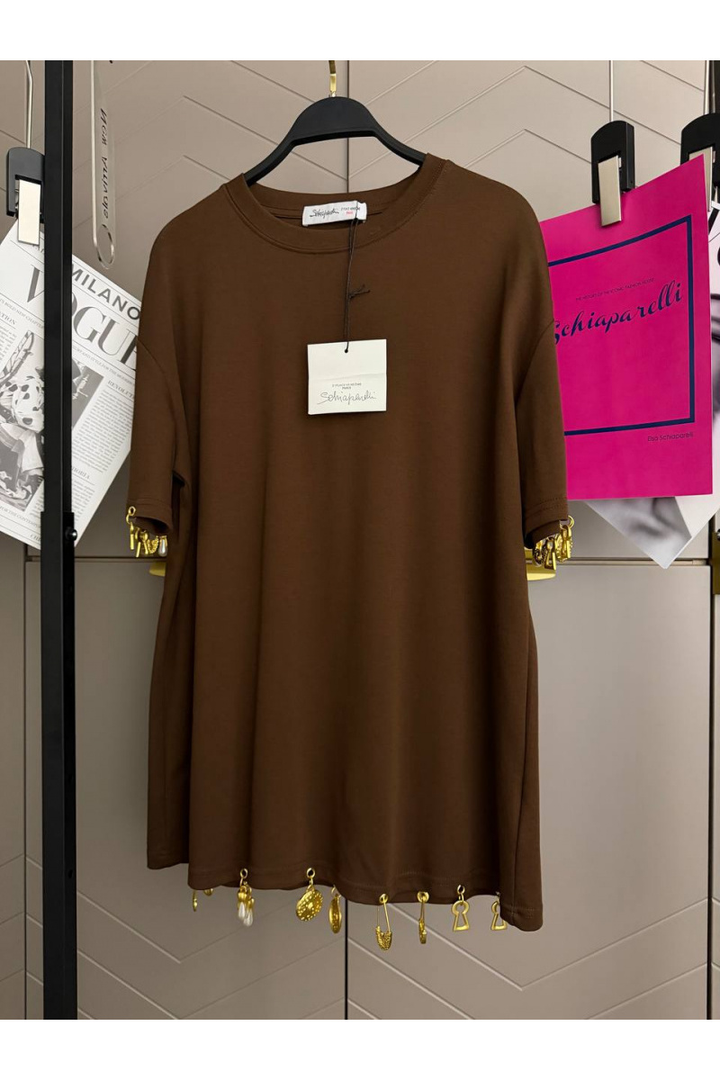 Schiaparelli Женская базовая футболка premium - Brown