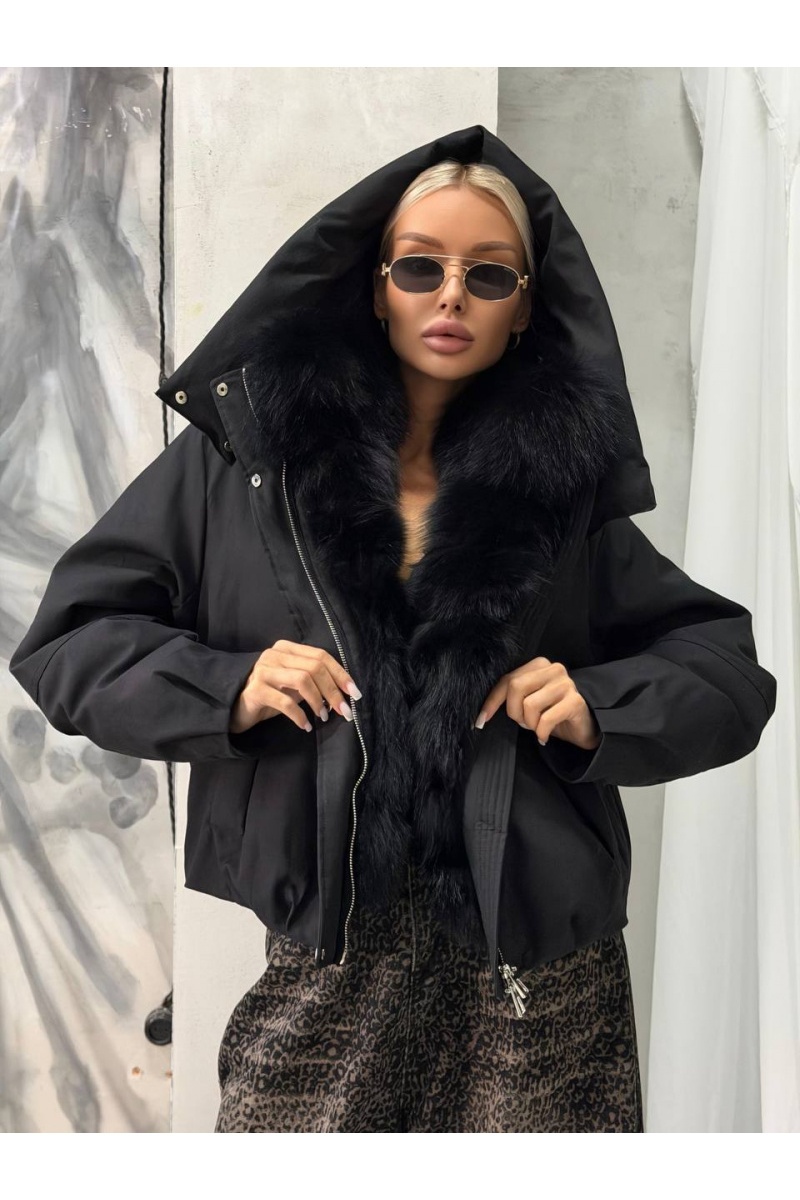 Max Mara Женский бомбер с натуральным мехом premium