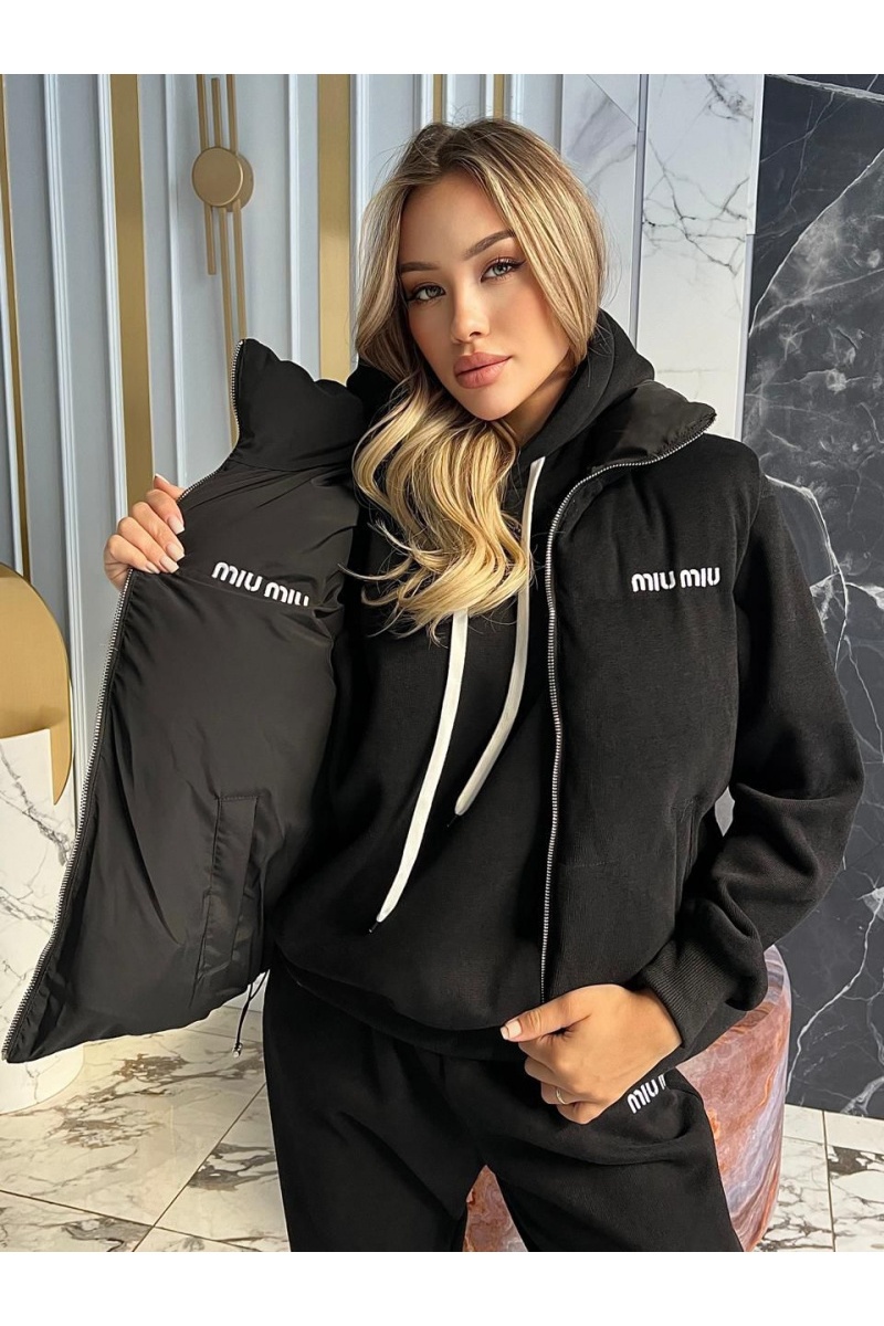 MIU MIU Женский чёрный костюм тройка 