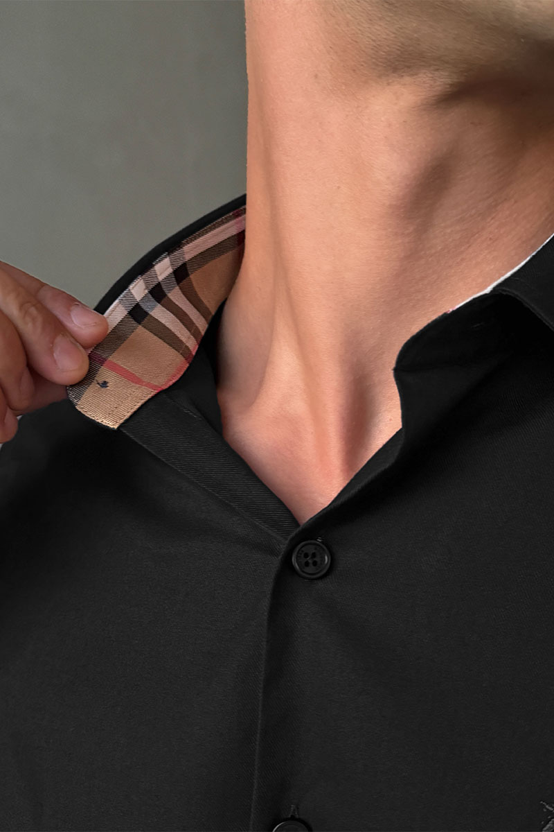 Burberry Мужская рубашка logo-embroidered - Black