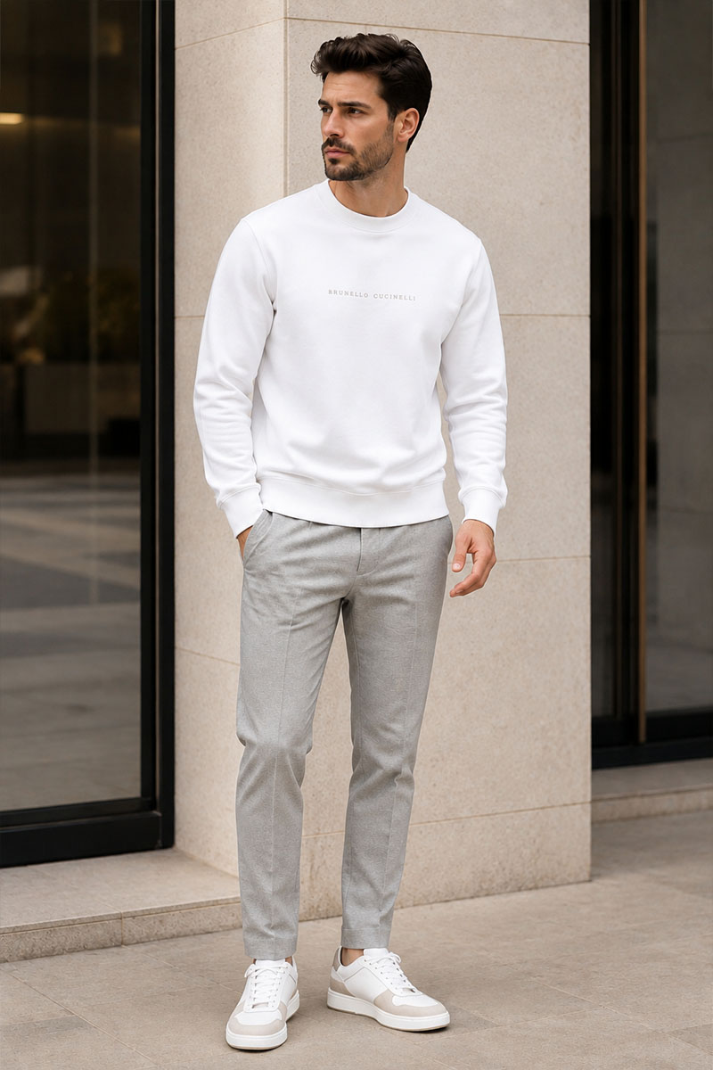 Designer Мужской белый свитшот 