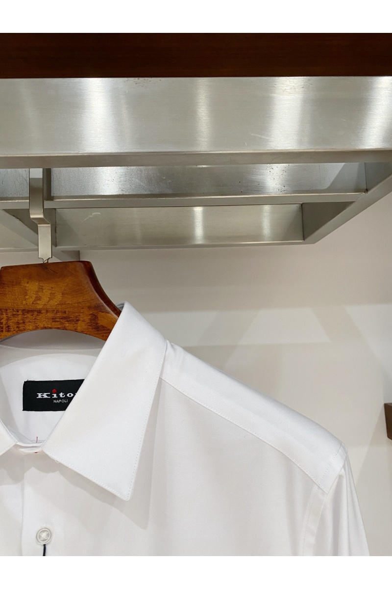 Kiton Мужская белая рубашка premium