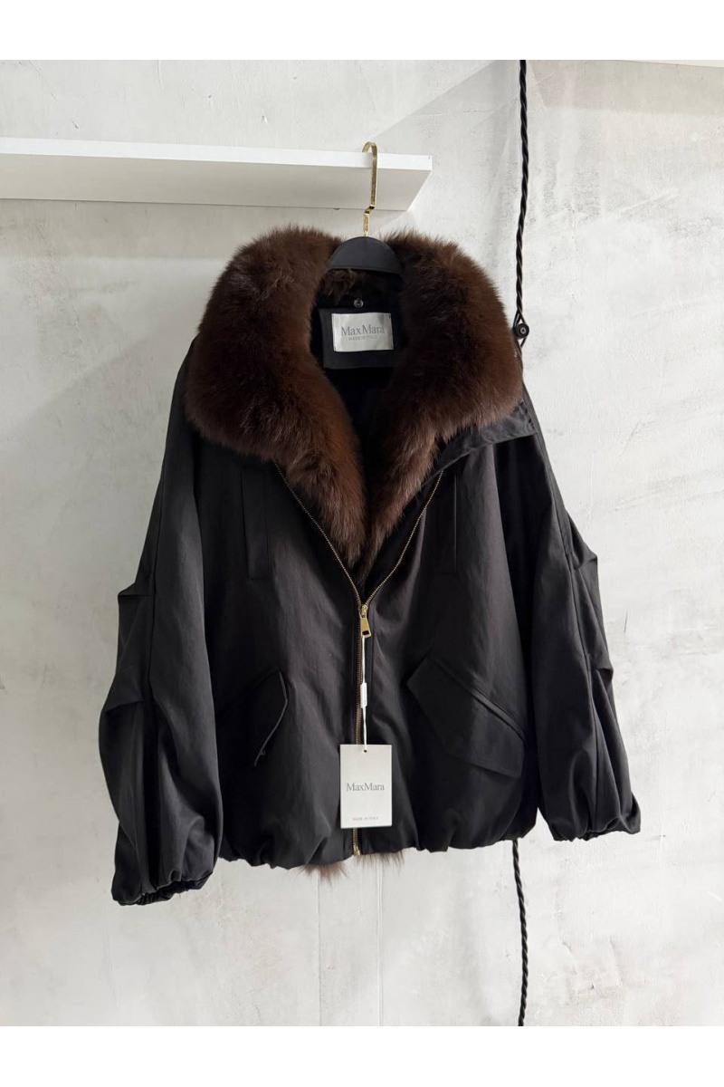Max Mara Женский бомбер с натуральным мехом premium