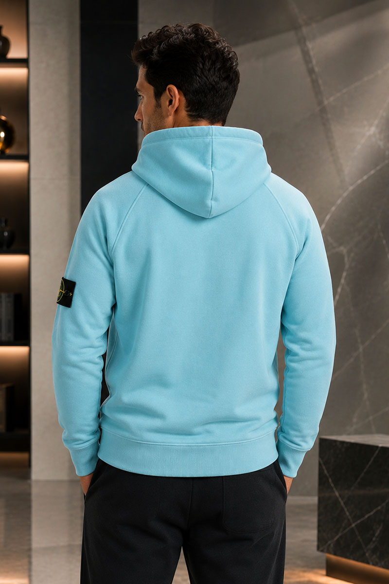 Stone Island Голубая кофта на молнии compass-patch 