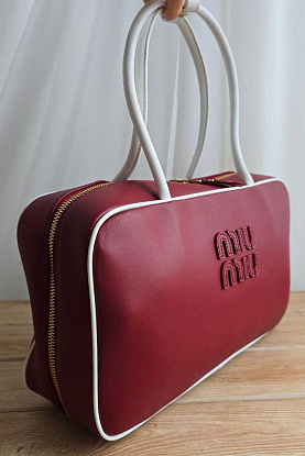 Кожаная сумка тоут Beau 36x21 см - Red