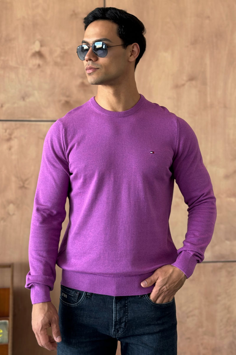 Tommy Hilfiger Мужская кофта фиолетового цвета logo-embroidered