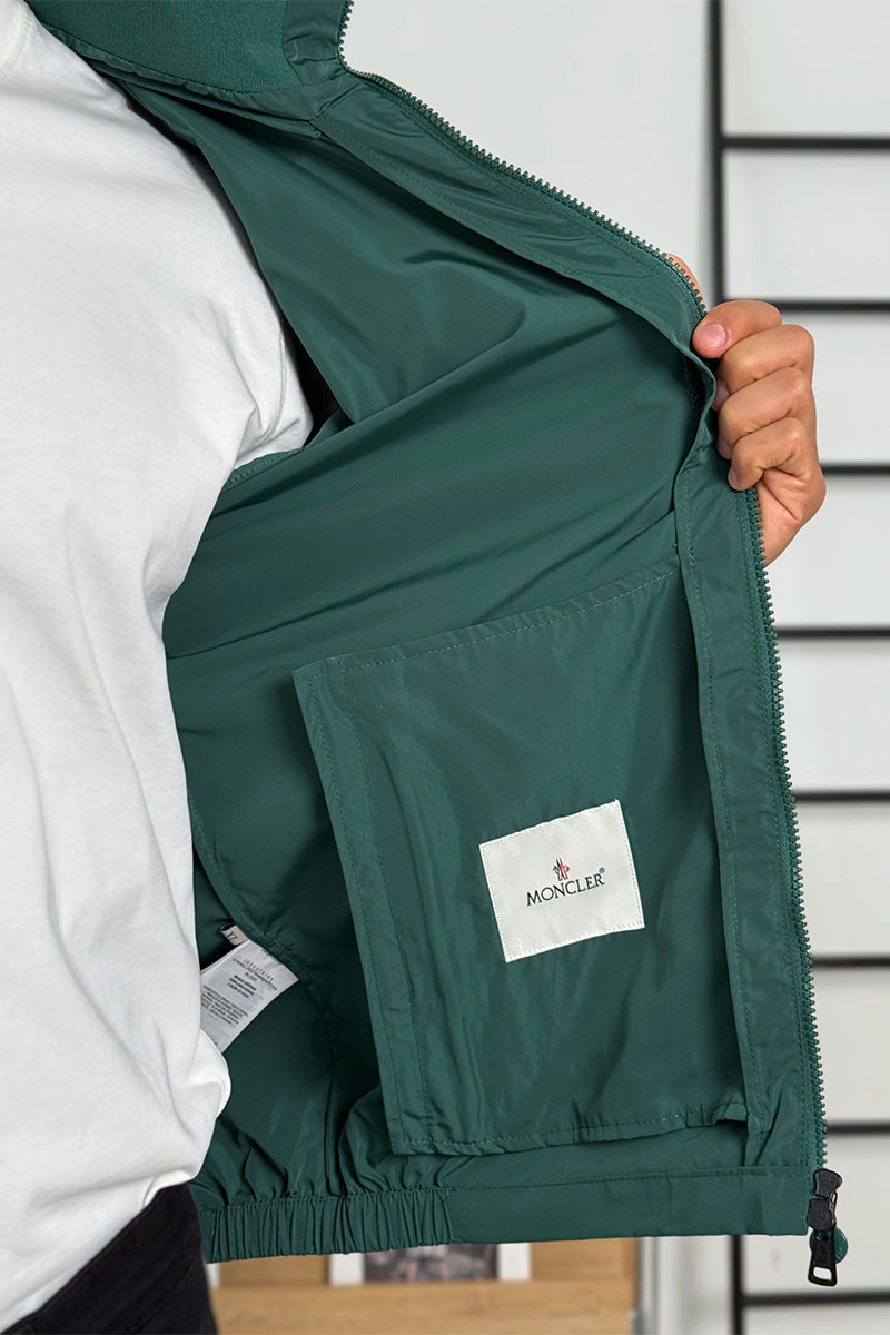 Moncler Мужская зелёная ветровка Fetuque