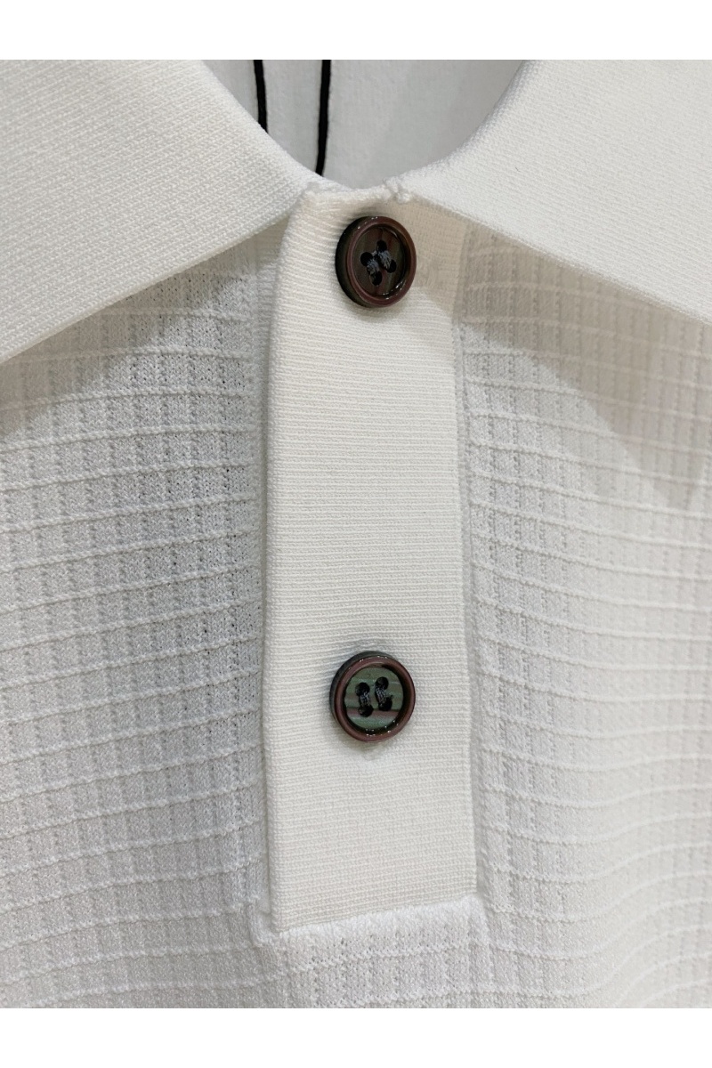 Kiton Мужское белое поло premium