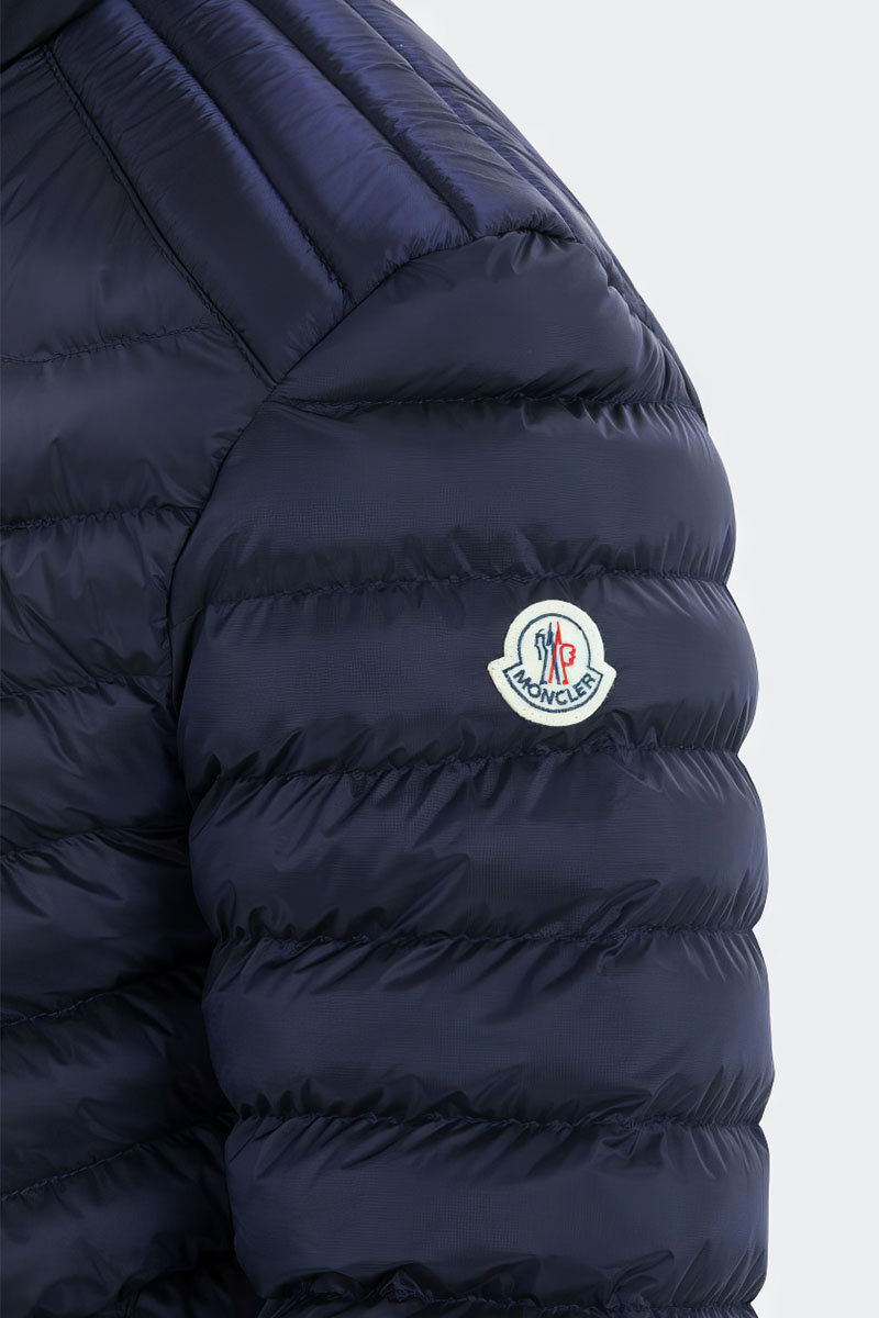 Moncler Мужская синяя куртка logo-patch 