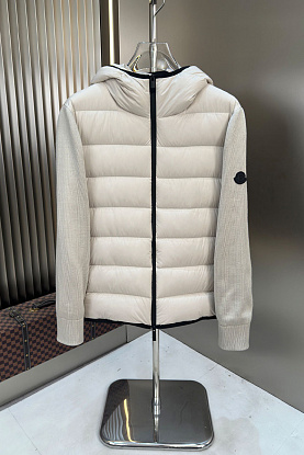 Мужская вязаная куртка logo-patch - Beige