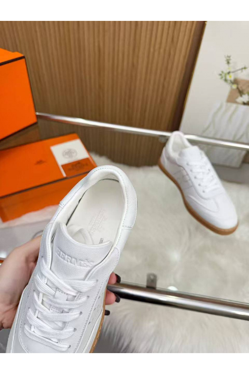 Hermes Женские кожаные кроссовки Match