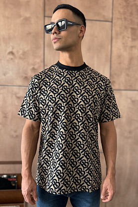 Мужская оверсайз футболка monogram-pattern - Brown