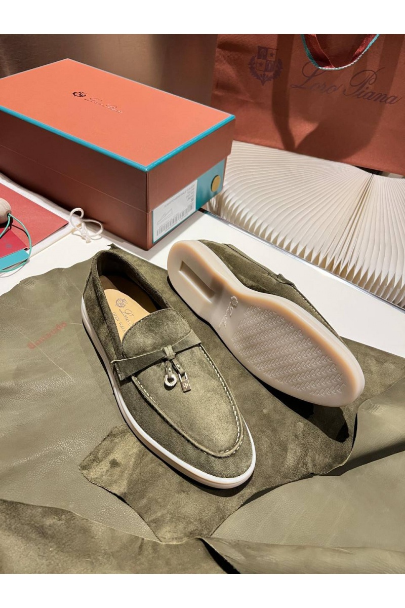 Loro Piana Женские замшевые лоферы Summer Charms Walk premium