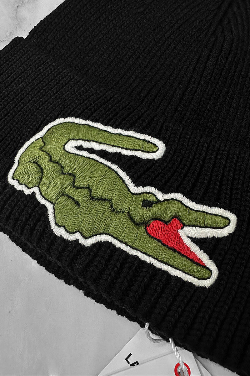 Lacoste Шапка чёрного цвета logo-embroidered