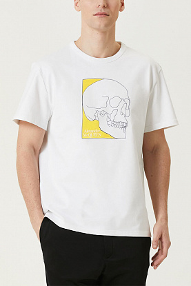 Мужская белая футболка Skull graphic-print