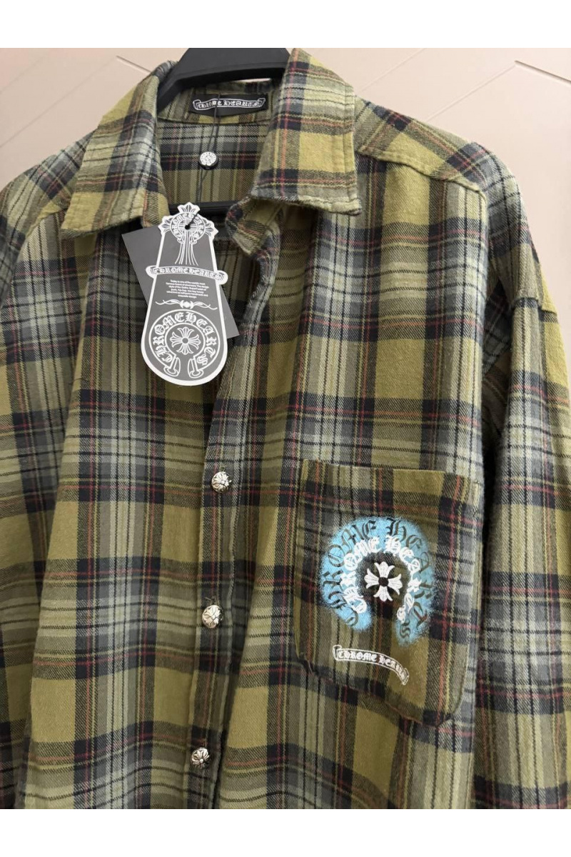 Chrome Hearts Женская оверсайз рубашка в клетку premium