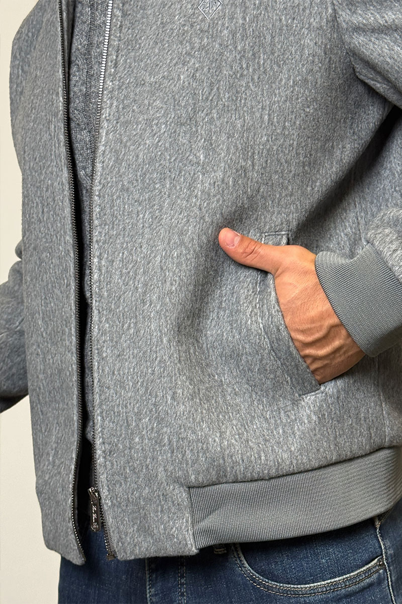 Loro Piana Мужской бомбер серого цвета